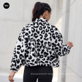 Women Autumn custom pattern warm jacket high neck full  Zip-up Jacket Trendy Collar Women Outwear